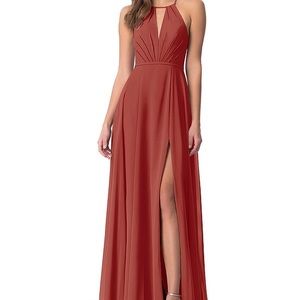 Azazie Evalleen Terracotta Wedding Guest/Bridesmaid Dress sz 6